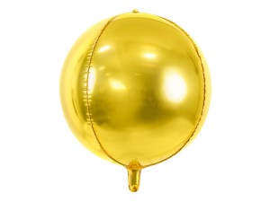 Balony foliowe o nietypowych kształtach - Balon foliowy metalizowany "Kula" złota / 40cm