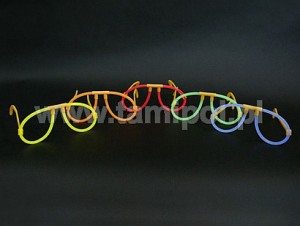 Świetliki - świecące bransoletki i naszyjniki - światło chemiczne - Świecące "Okulary", mix kolorów