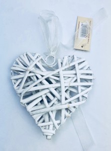 Serce - Serce rattanowe białe / 15 cm
