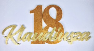Personalizowane - Dekoracja ze styroduru na osiemnastkę "18 urodziny + Imię" dla mężczyzny