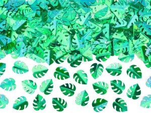 Konfetti kształty - Konfetti metalizowane "Zielone liście"