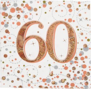 Serwetki papierowe cyfry i liczby - Serwetki holograficzne na 60 urodziny