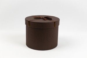 Pudełka na prezenty - Pudełko ozdobne z kokardką, brązowe / H1810054/D-BR