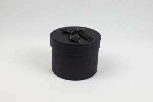 Pudełka na prezenty - Pudełko ozdobne z kokardką, czarne / H1810054/M-CZ
