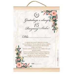 Dyplomy - Dyplom na Rocznicę Ślubu - gratulacje "Z okazji 15 rocznicy ślubu"