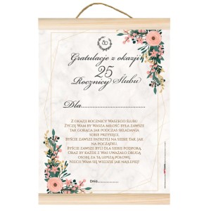 Dyplomy - Dyplom na Rocznicę Ślubu - gratulacje "Z okazji 25 rocznicy ślubu"