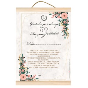 Dyplomy - Dyplom na Rocznicę Ślubu - gratulacje "Z okazji 50 rocznicy ślubu"