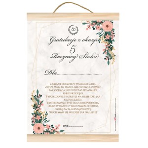 Dyplomy - Dyplom na Rocznicę Ślubu "Z okazji 5 rocznicy ślubu"