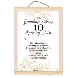 Dyplomy - Dyplom na Rocznicę Ślubu - gratulacje "Z okazji 10 rocznicy ślubu."