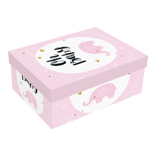 Pudełka na prezenty - Pudełko prezentowe "Oh Baby", różowe / 23x15,5x9 cm