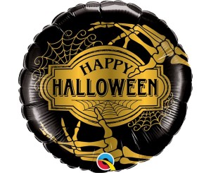 Balony foliowe kształty z napisami - Balon na Halloween "Happy Halloween" / 58150