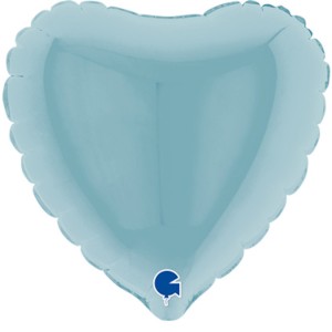 Balony foliowe mini kształty 4" - Balon foliowy mini "Serce" błękitne