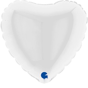 Balony foliowe mini kształty 4" - Balon foliowy mini "Serce" białe