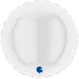 Balony foliowe mini kształty 4" - Balon foliowy mini "Okrągły" biały
