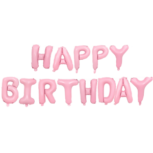 Girlandy napisy z balonów na powietrze - Balonowy napis "Happy Birthday", różowy