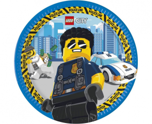 Talerzyki z bohaterami bajek - Talerzyki papierowe "Lego City" / 33x33 cm / 922460