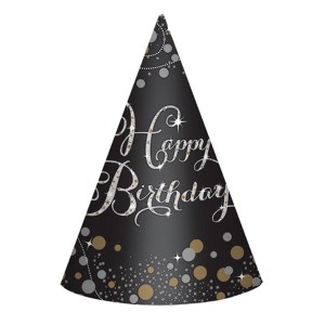 Czapeczki - Czapeczki urodzinowe Sparkling Celebration "Happy Birthday"