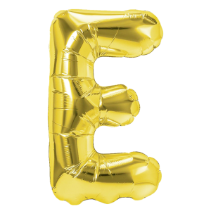 Balony foliowe litery 40 cm - Balon foliowy złota litera E / 40 cm