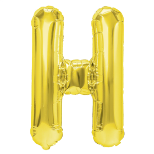 Balony foliowe litery 40 cm - Balon foliowy złota litera H / 40 cm