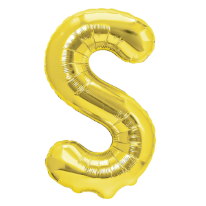 Balony foliowe litery 40 cm - Balon foliowy złota litera S / 40 cm