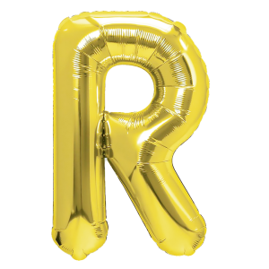 Balony foliowe litery 40 cm - Balon foliowy złota litera R / 40 cm