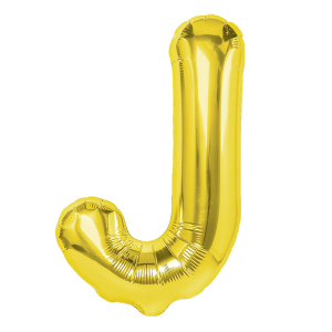Balony foliowe litery 40 cm - Balon foliowy złota litera J / 40 cm