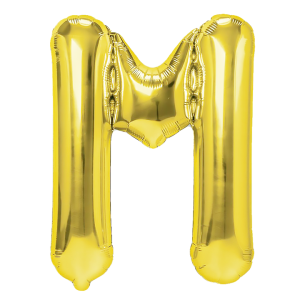 Balony foliowe litery 40 cm - Balon foliowy złota litera M / 40 cm