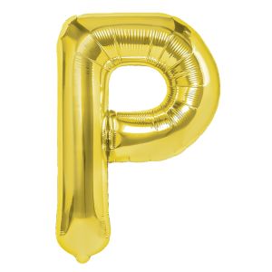 Balony foliowe litery 40 cm - Balon foliowy złota litera P / 40 cm