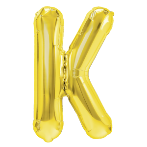 Balony foliowe litery 40 cm - Balon foliowy złota litera K / 40 cm