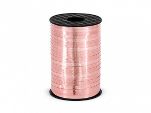 Wstążki plastikowe - Wstążka plastikowa metalizowana, różowe złoto / 5mmx225m