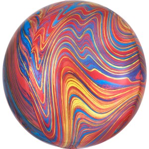 Balony foliowe Marble - Balon foliowy Orbz - Kula Marble multikolor / 38x40 cm