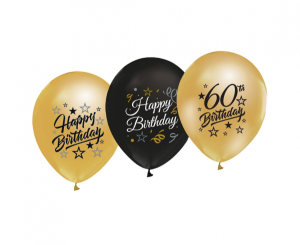 Balony lateksowe na okrągłe urodziny - Zestaw balonów lateksowych na 60 urodziny