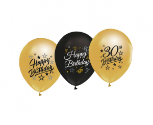 Balony lateksowe na okrągłe urodziny - Zestaw balonów lateksowych na 30 urodziny
