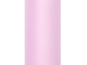 Tiule dekoracyjne 15 cm - Tiul gładki jasny róż / 0,15x9m
