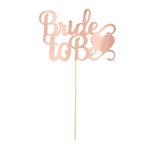 Nakrycia stołu na Wieczór Panieński - Topper na Bride to Be - Rose Gold