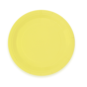 Talerzyki jednokolorowe - Żółte talerzyki papierowe / 23 cm
