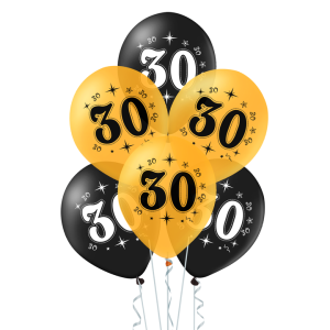 Balony lateksowe na okrągłe urodziny - Zestaw balonów 30 urodziny / 400616
