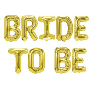 Balony na Wieczór Panieński - Złoty napis z balonów "Bride to Be"