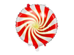 Balony foliowe Okrągłe - Balon foliowy Cukierek, czerwony / 35 cm