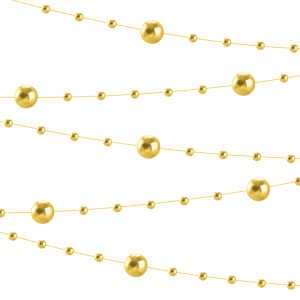 Girlandy perłowe - Girlanda złote kuleczki / 650 cm
