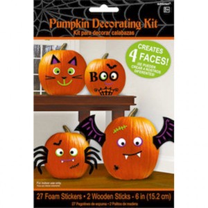 Akcesoria do dekorowania Dyni Halloweenowej - Zestaw piankowych ozdób do dekoracji Dyni Halloweenowej