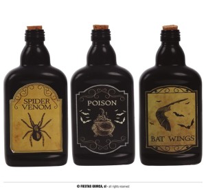 Dekoracje na Halloween do postawienia - Szklana buteleczka "Poison" / 19 cm