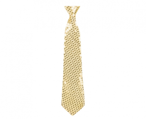 Krawaty - Złoty krawat błyszczący