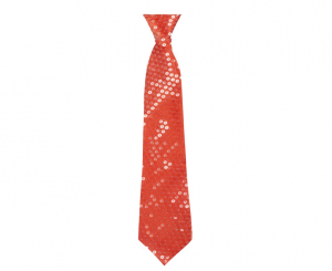 Krawaty - Czerwony krawat błyszczący