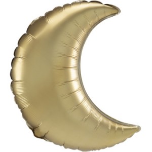 Balony foliowe Księżyce - Balon foliowy Księżyc Satin Luxe Gold (niezapakowany) / 89 cm