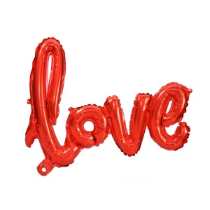 Napisy z balonów foliowych na powietrze - Balon foliowy napis Love, czerwony / 45X60 cm