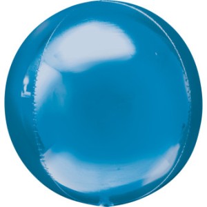 Balony foliowe kule Orbz - Balon foliowy Orbz - Kula niebieska (niezapakowany) / 38x40 cm