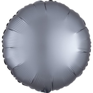 Balony foliowe Okrągłe - Balon foliowy Satin Luxe - Okrągły grafitowy (niezapakowany) / 43 cm