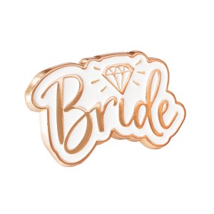 Akcesoria dla Panny Młodej na Wieczór Panieński - Pin "Bride to Be" Rose Gold