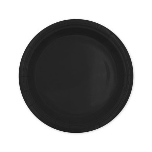 Talerzyki jednokolorowe - Czarne talerzyki papierowe / 18 cm